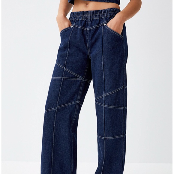 X-Girl dark wash elastic waist wide leg relaxed baggy jeans NWT - Picture 12 of 12